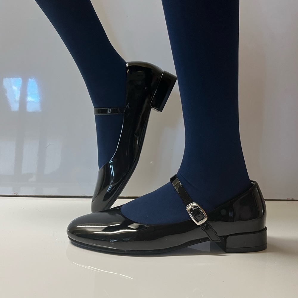 *NEW* 100FIXEO Women Ankle Strap Mary Janes Patent Leather Casual Ballet Flats